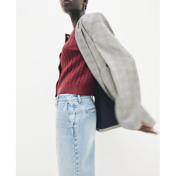 Women Cable Knit Cardigan Short Sleeve Vintage Cropped Sweater Casual - Picture 5 of 6